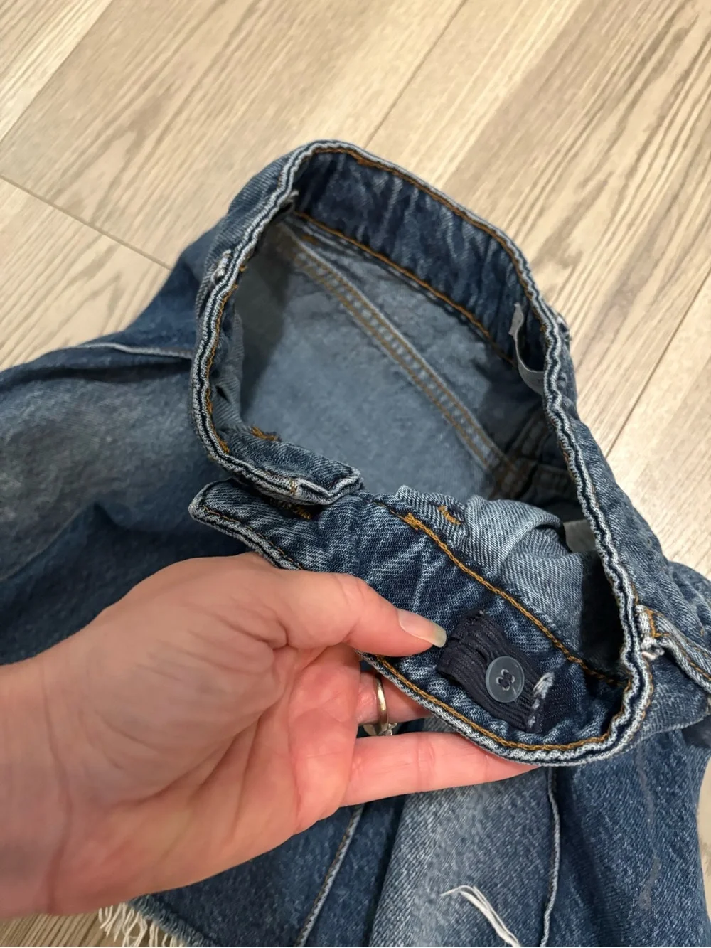 Zara Kids Distressed Denim Mini Skirt Size 9